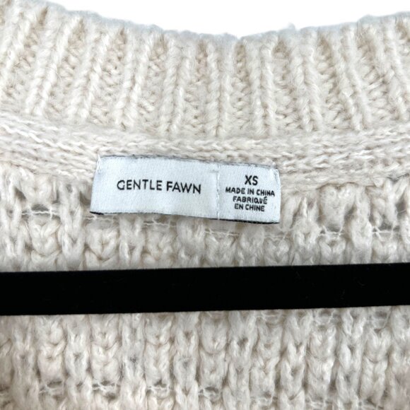 Gentle Fawn Chunky V-Neck Sweater Cream Size XS - Picture 9 of 11